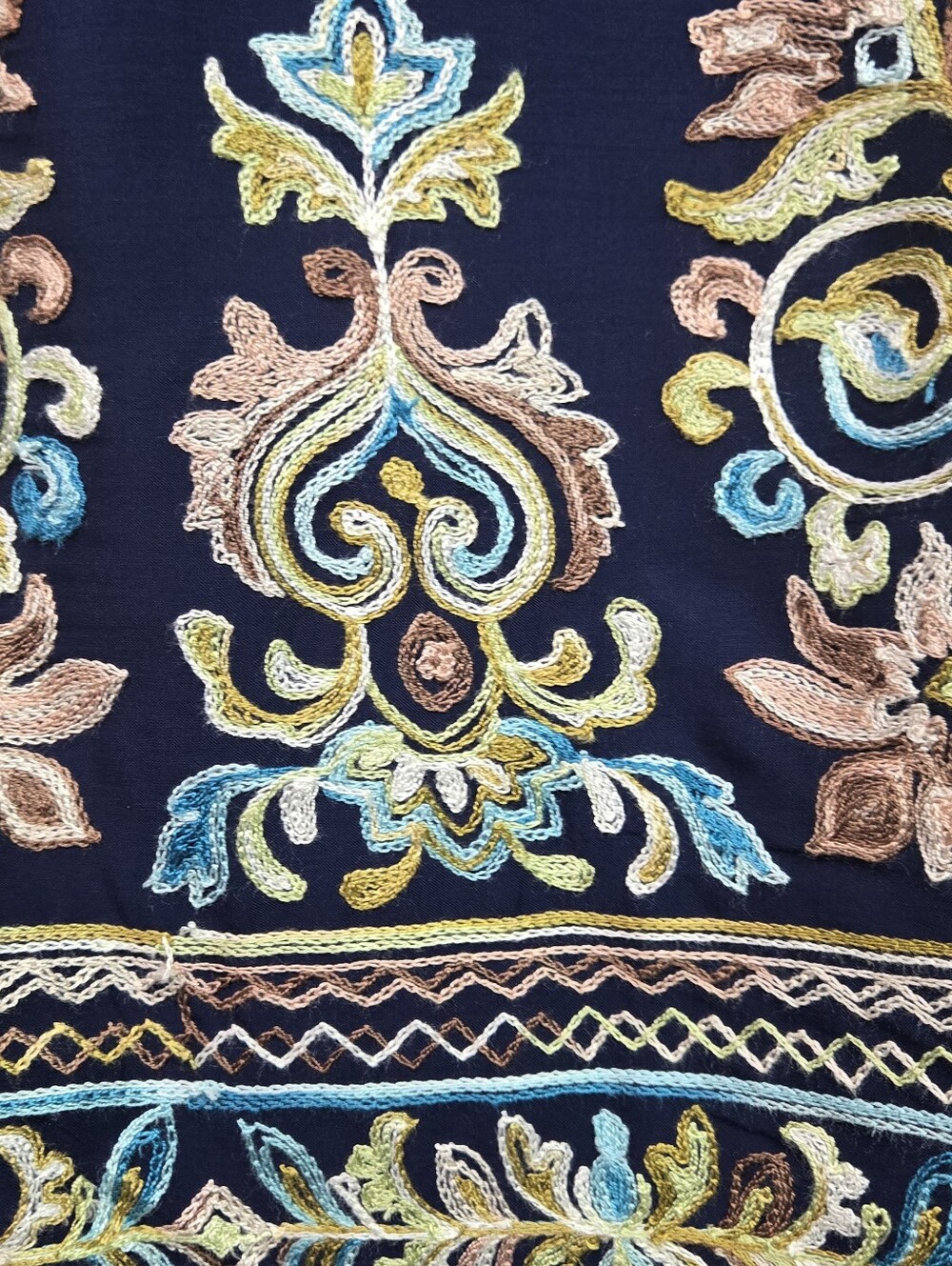 VASNA Size M Navy Boho Tunic Dress With Gorgeous Embroidered Sleeves & Hem NWT - Picture 9 of 13